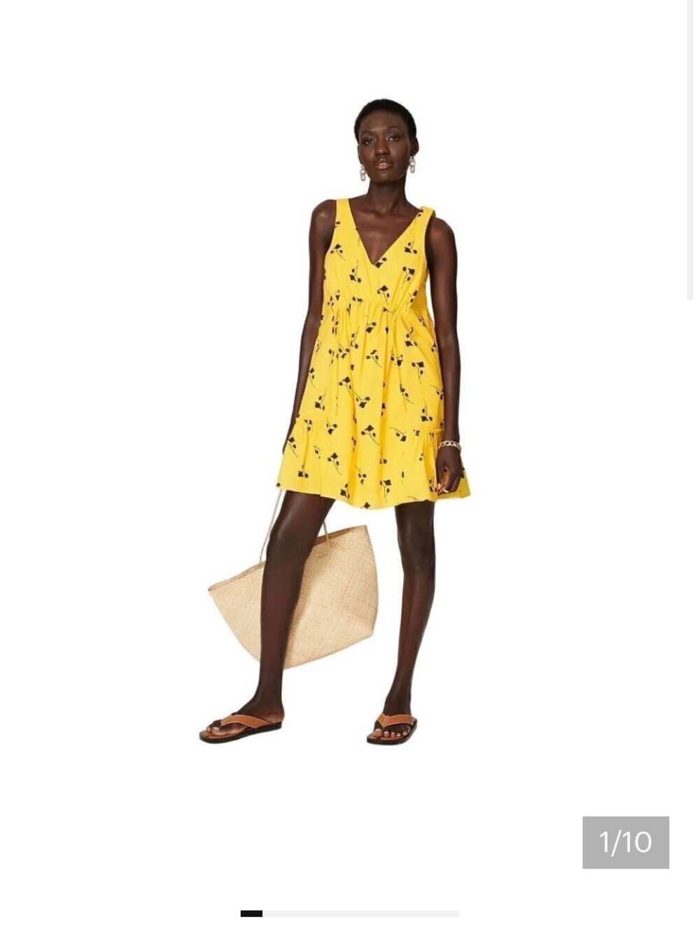 Thakoon Yellow Floral Mini Sun Dress